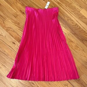 NWT J Crew pink pleated Gwenyth skirt S